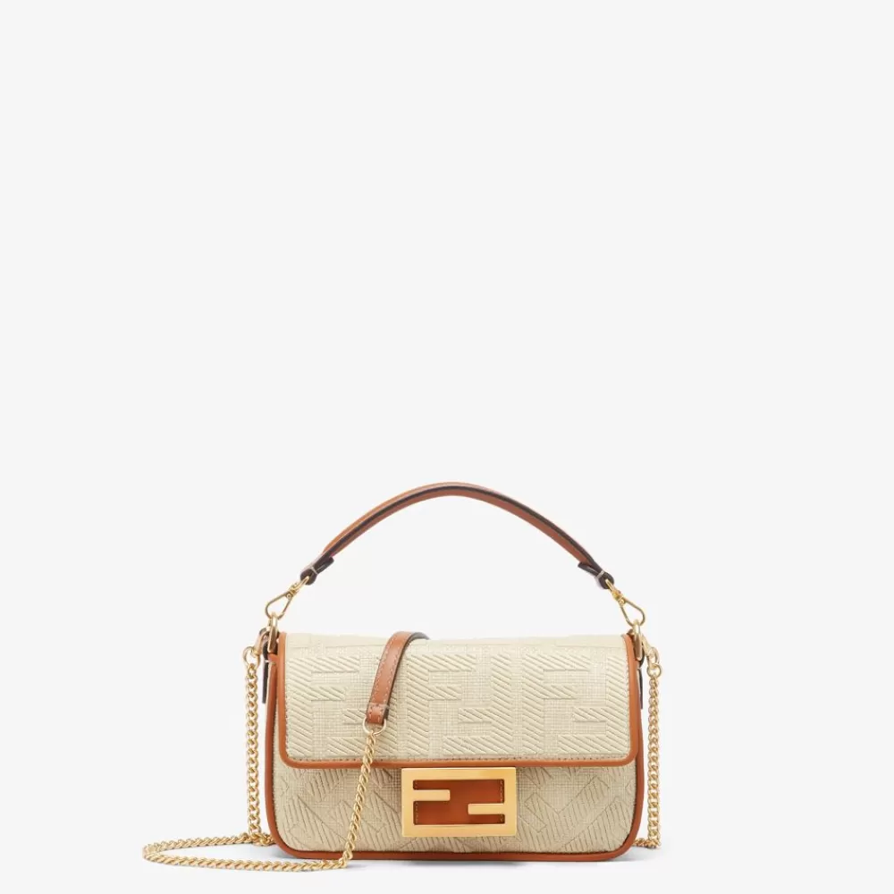 Borse Mini>Fendi Borsa In Paglia Naturale Con Ricamo Ff