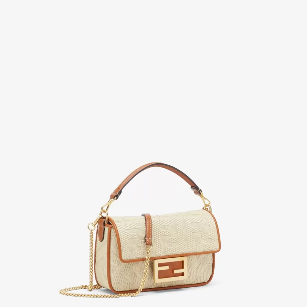 Borse Mini>Fendi Borsa In Paglia Naturale Con Ricamo Ff