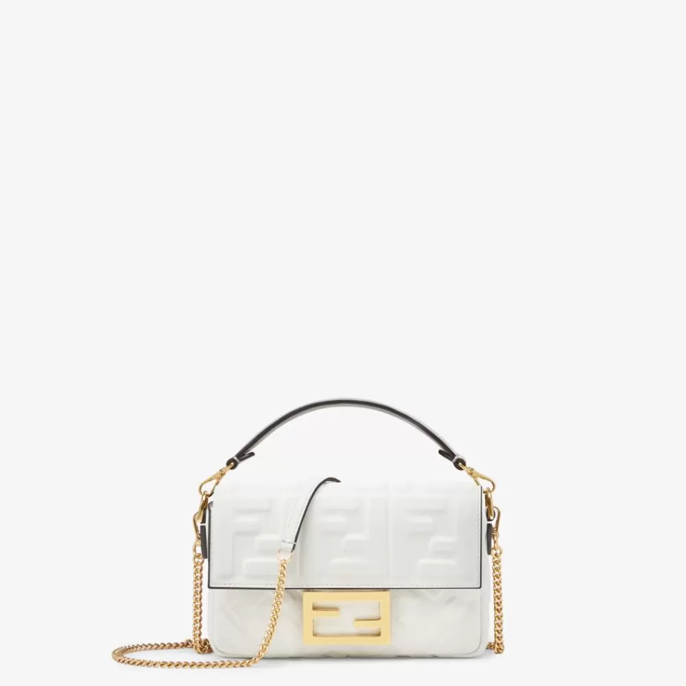 Borse Hobo>Fendi Borsa In Pelle Bianca
