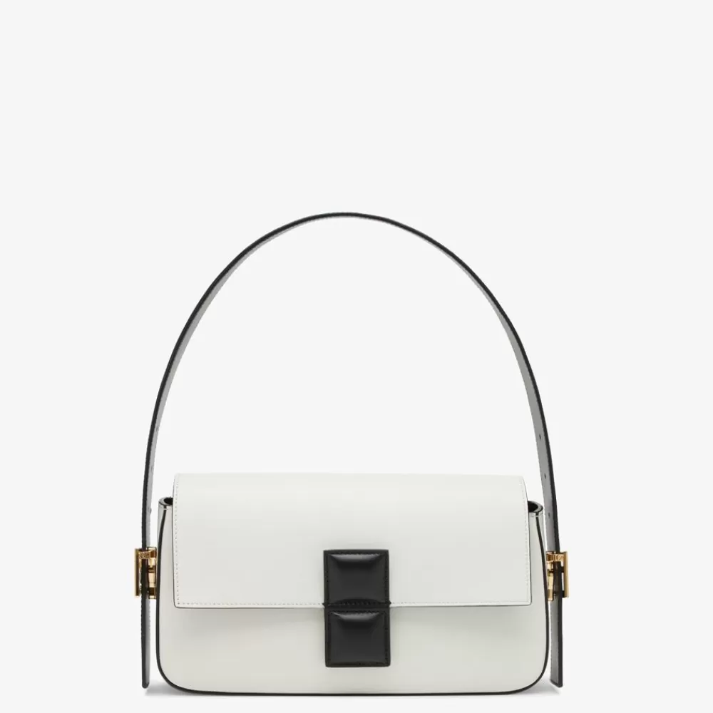 Borse A Spalla E Tracolle>Fendi Borsa In Pelle Colorblock Bianca E Nero