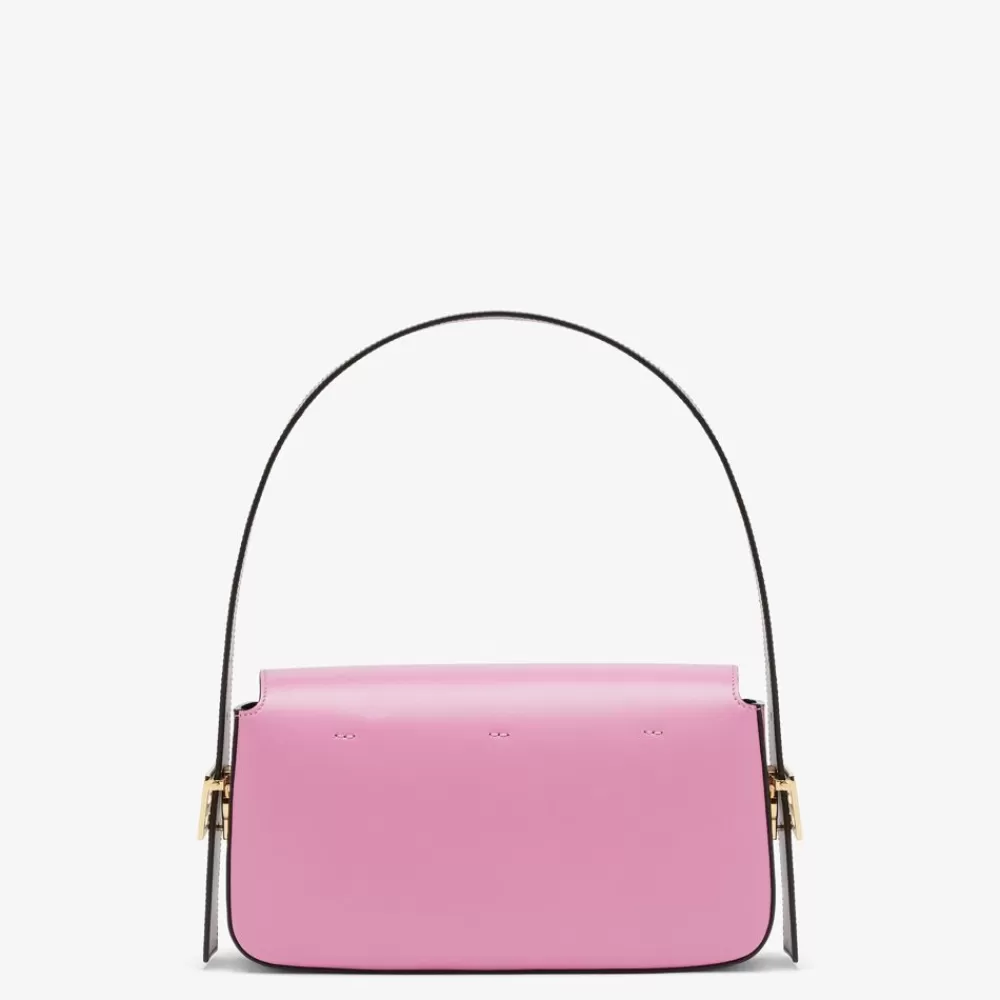 Borse A Spalla E Tracolle>Fendi Borsa In Pelle Colorblock Rosa E Marrone Scuro