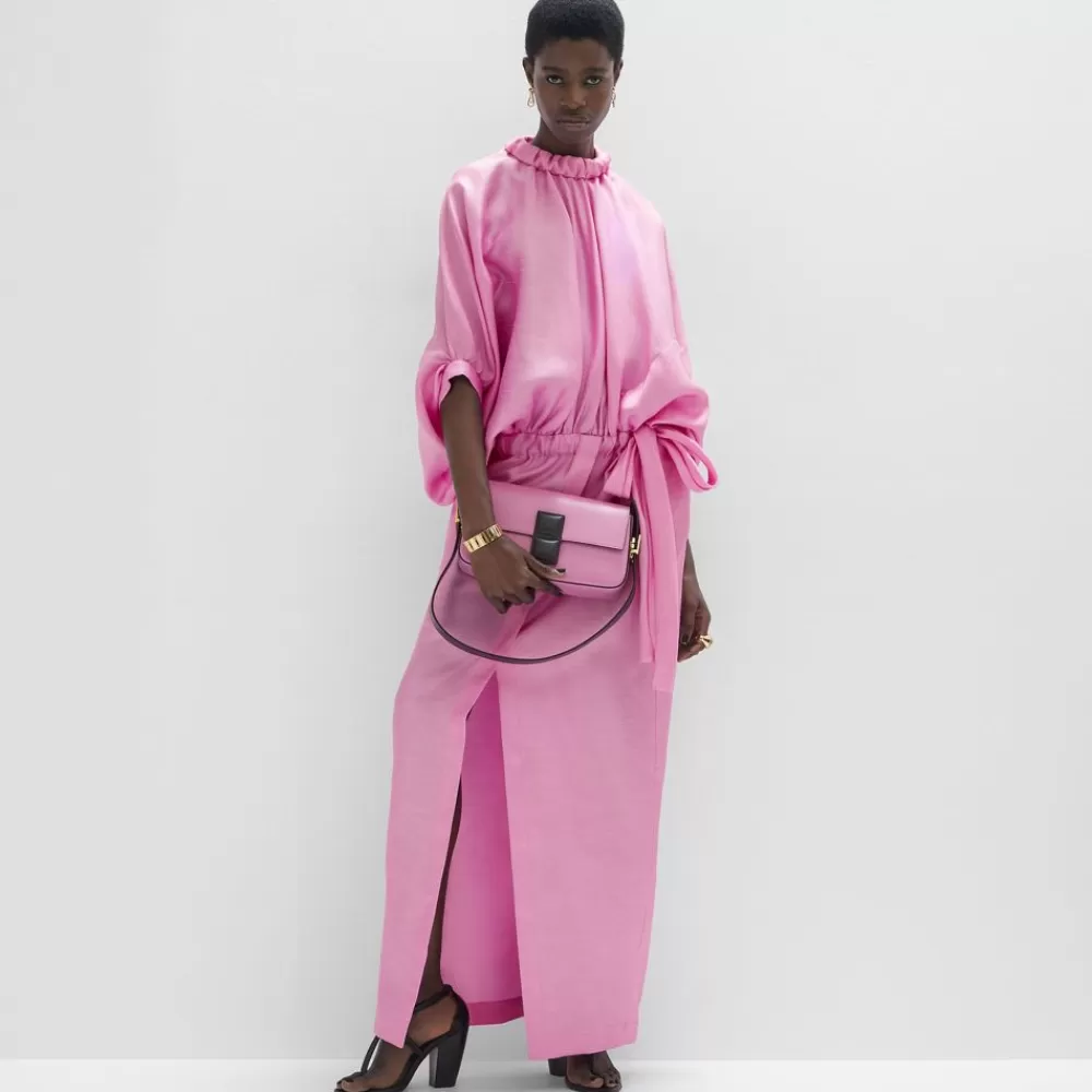 Borse A Spalla E Tracolle>Fendi Borsa In Pelle Colorblock Rosa E Marrone Scuro
