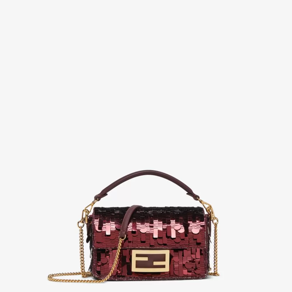 Borse Mini>Fendi Borsa In Pelle E Paillette Bordeaux