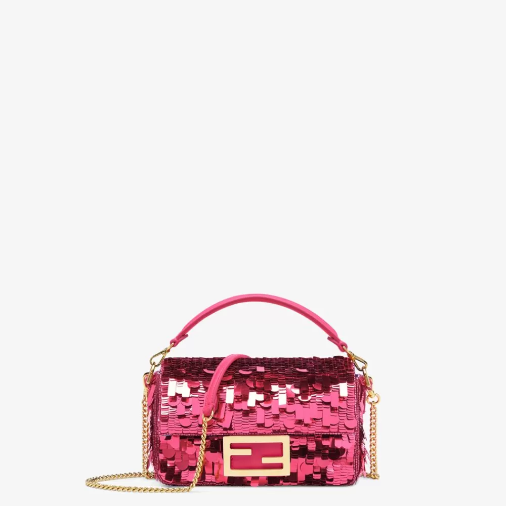 Borse Mini>Fendi Borsa In Pelle E Paillette Fucsia