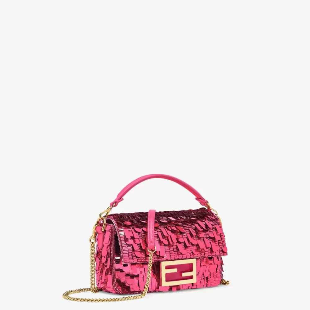 Borse Mini>Fendi Borsa In Pelle E Paillette Fucsia