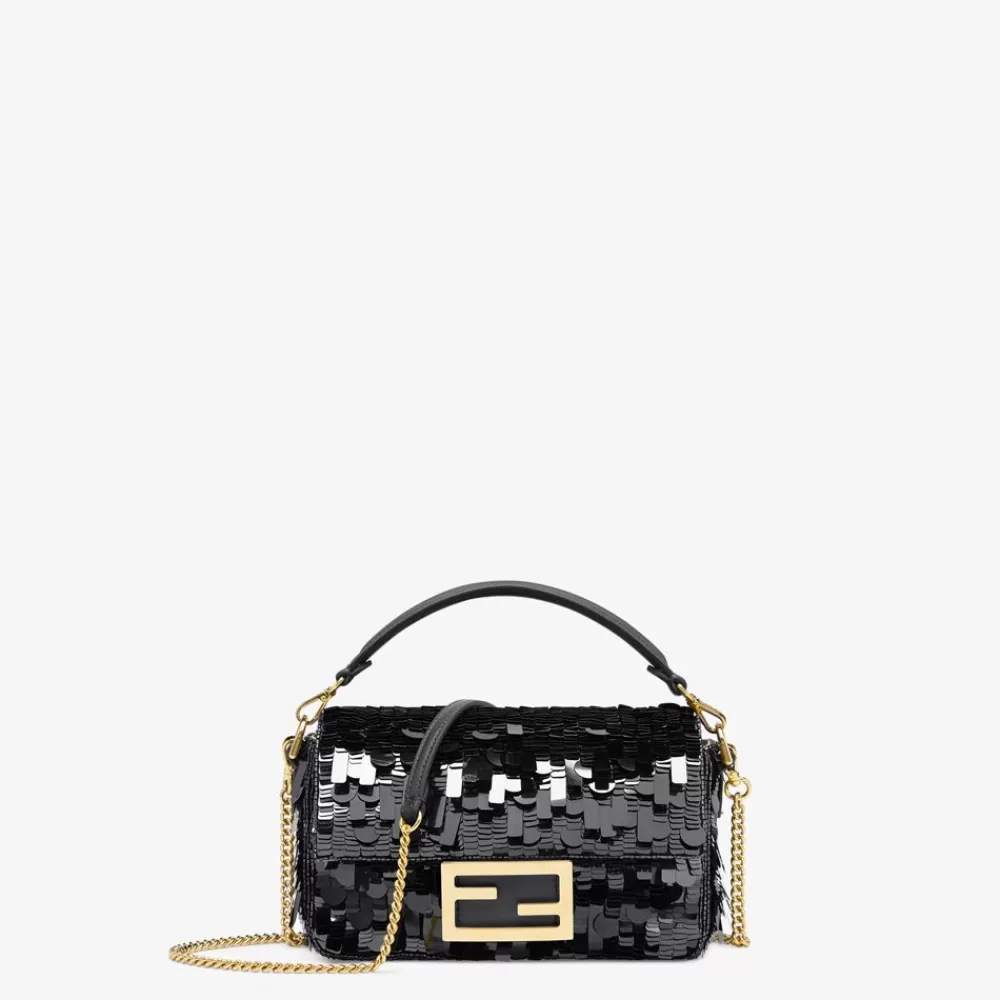 Borse Mini>Fendi Borsa In Pelle E Paillette Nera