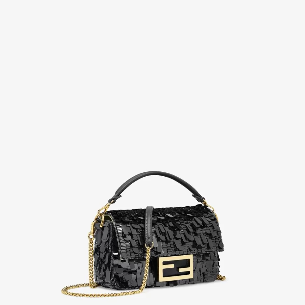 Borse Mini>Fendi Borsa In Pelle E Paillette Nera