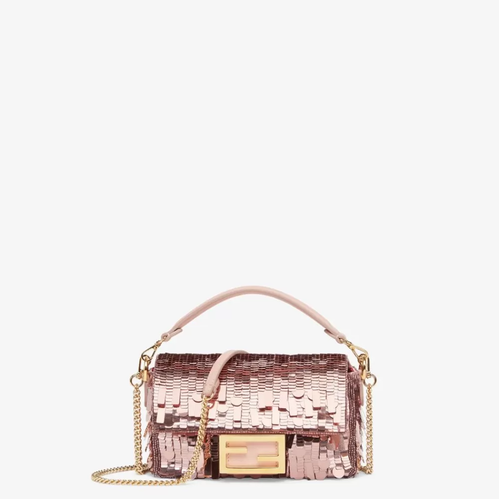 Borse Mini>Fendi Borsa In Pelle E Paillette Rosa