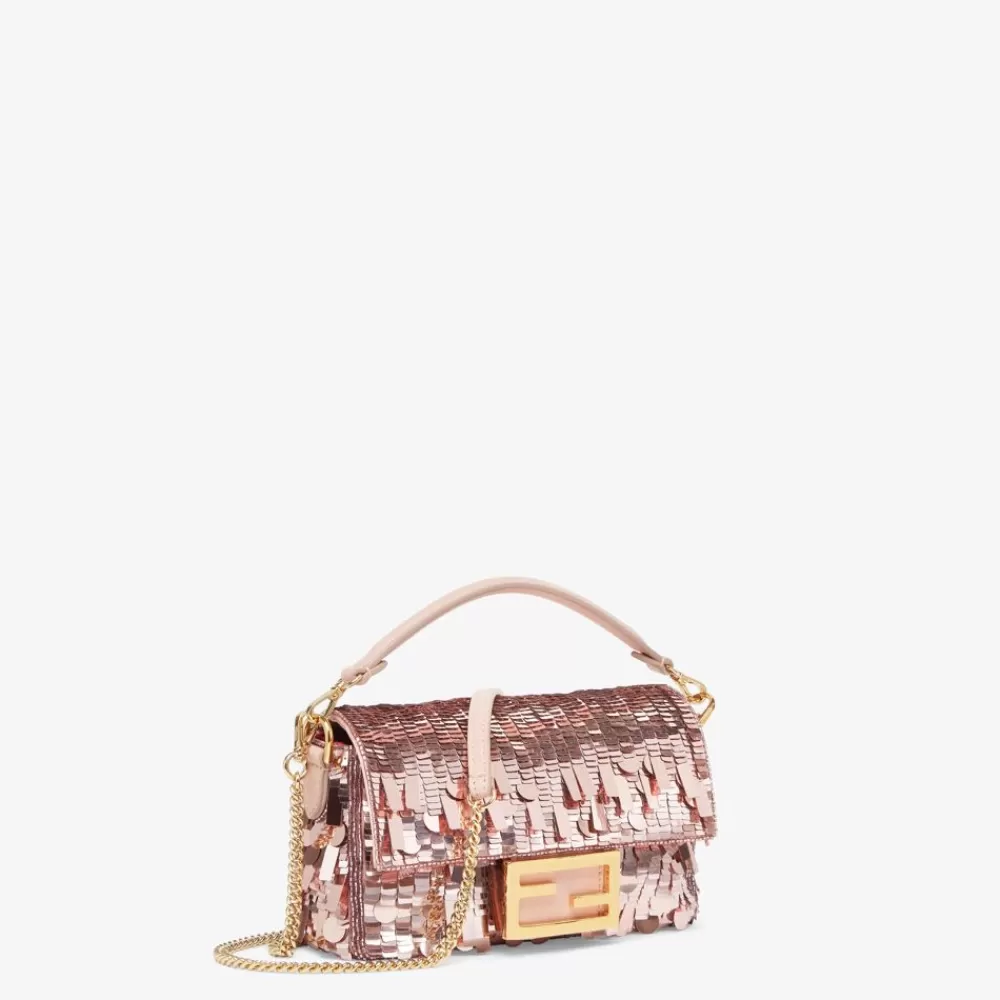 Borse Mini>Fendi Borsa In Pelle E Paillette Rosa