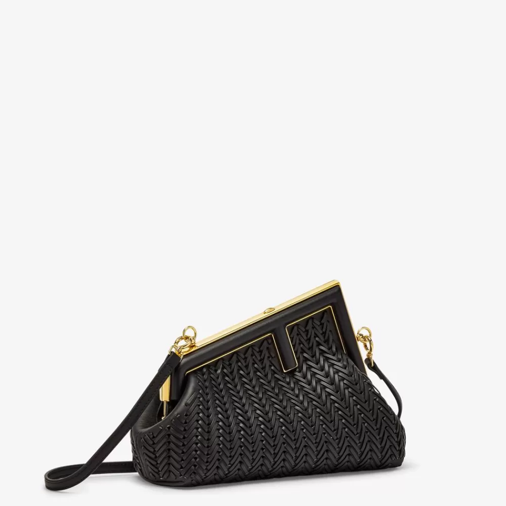 Clutch E Pochette>Fendi Borsa In Pelle Intrecciata Nera