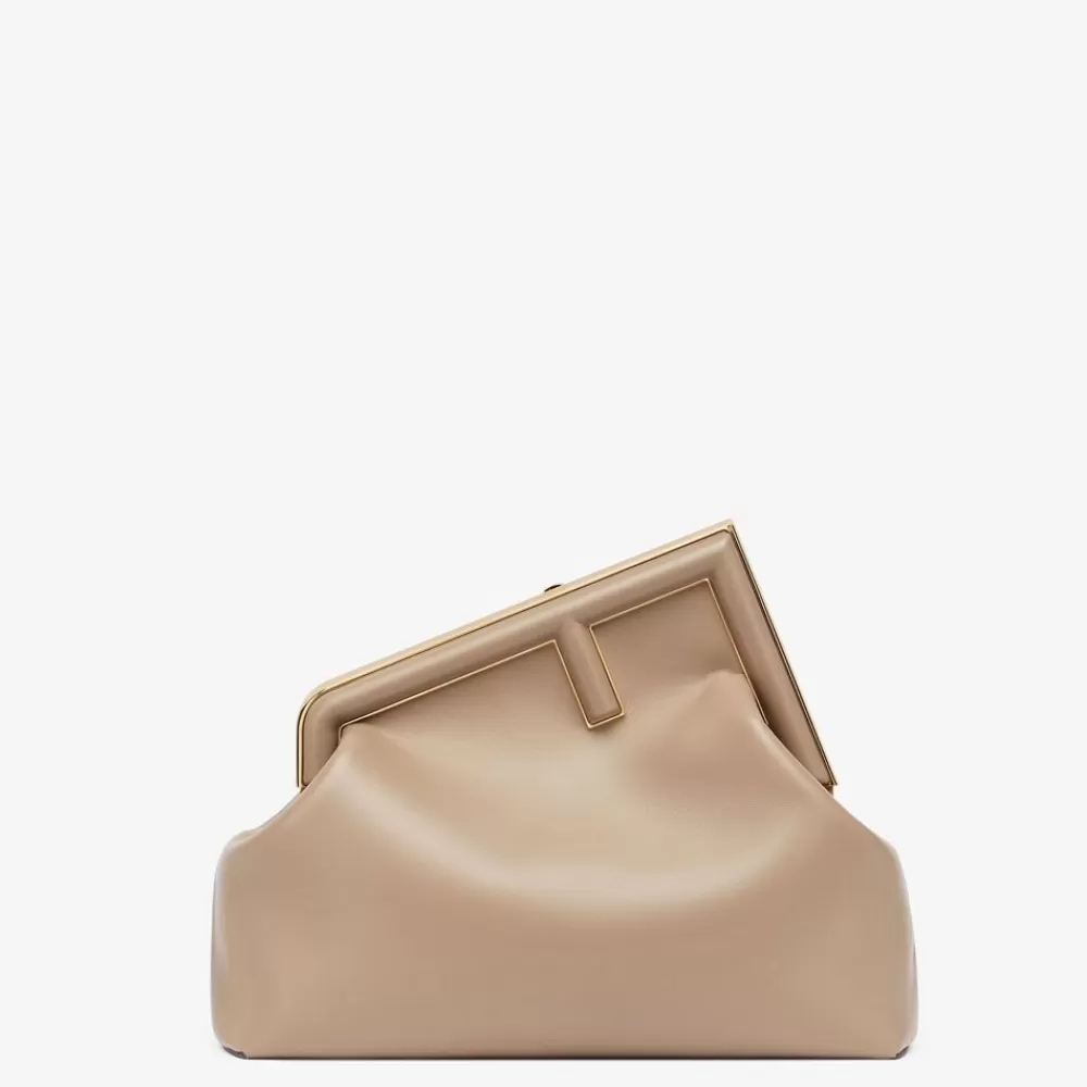 Borse Hobo>Fendi Borsa In Pelle Tortora