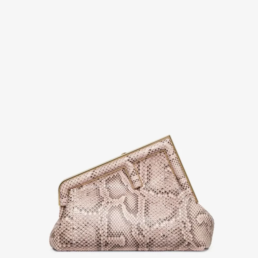 Pelli Pregiate>Fendi Borsa In Pitone Color Rosa Cipria