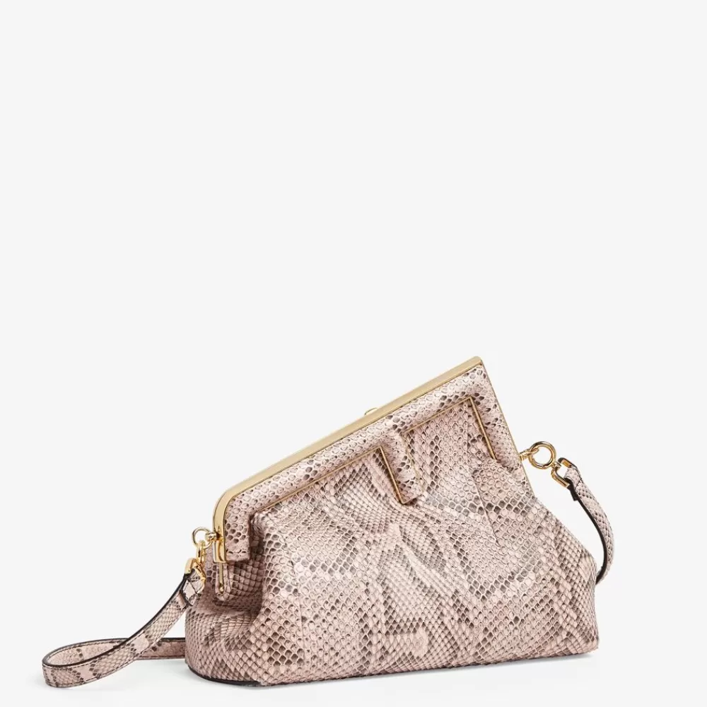 Pelli Pregiate>Fendi Borsa In Pitone Color Rosa Cipria
