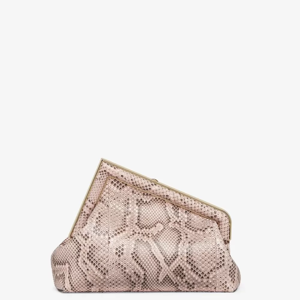 Pelli Pregiate>Fendi Borsa In Pitone Color Rosa Cipria