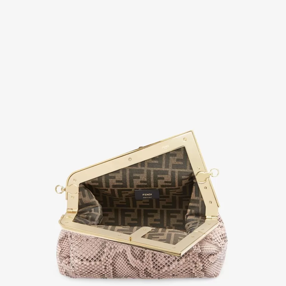 Pelli Pregiate>Fendi Borsa In Pitone Color Rosa Cipria