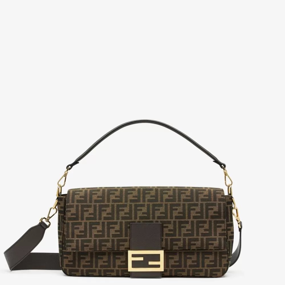 Borse A Tracolla>Fendi Borsa In Tessuto Ff Marrone