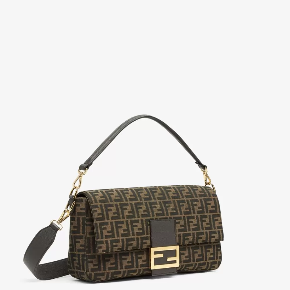 Borse A Tracolla>Fendi Borsa In Tessuto Ff Marrone