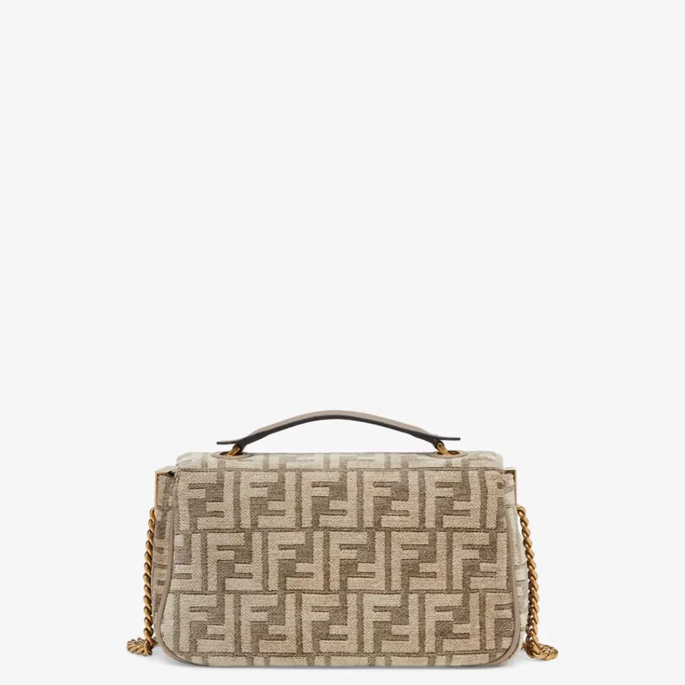 Borse A Spalla E Tracolle>Fendi Borsa In Tessuto Tapestry Tortora Con Motivo Ff