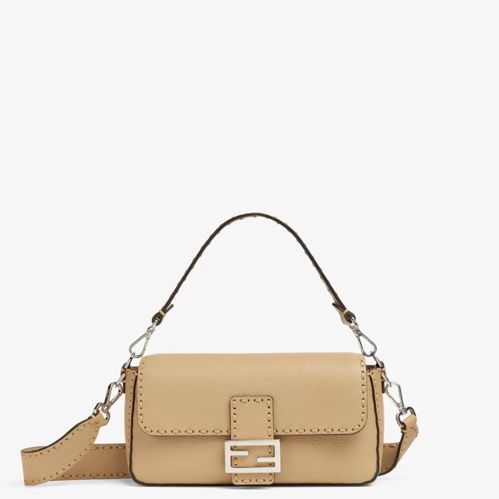 Borse A Spalla E Tracolle>Fendi Borsa Selleria Beige Con Macro Impunture