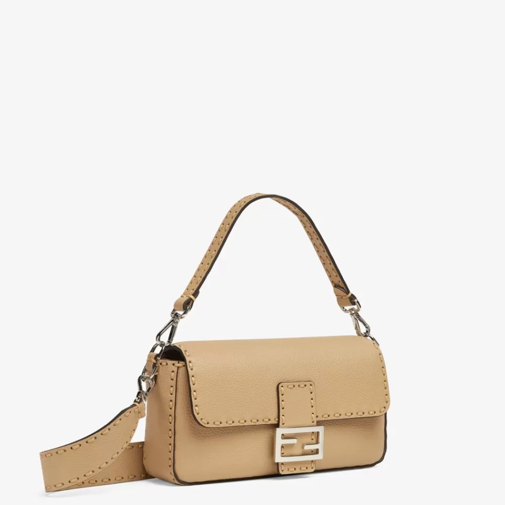 Borse A Spalla E Tracolle>Fendi Borsa Selleria Beige Con Macro Impunture