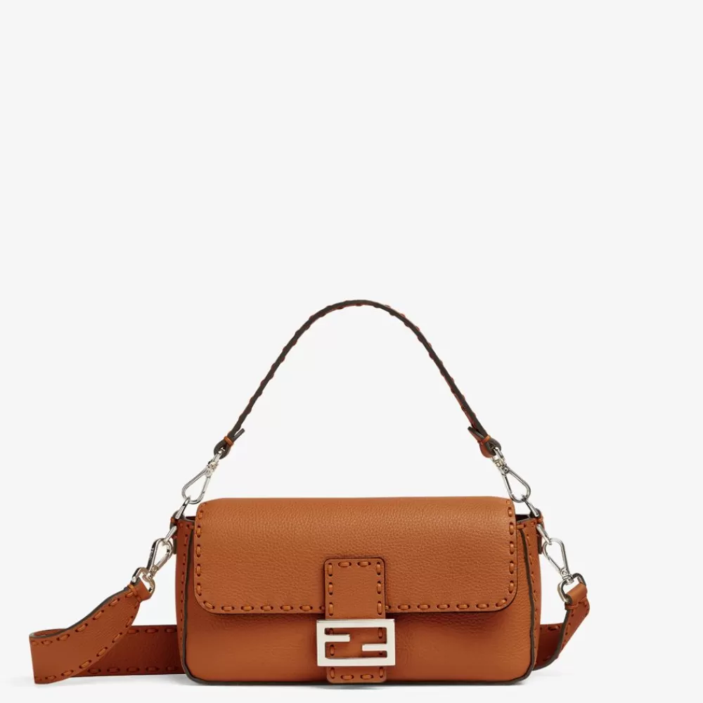 Borse A Spalla E Tracolle>Fendi Borsa Selleria Marrone Con Macro Impunture