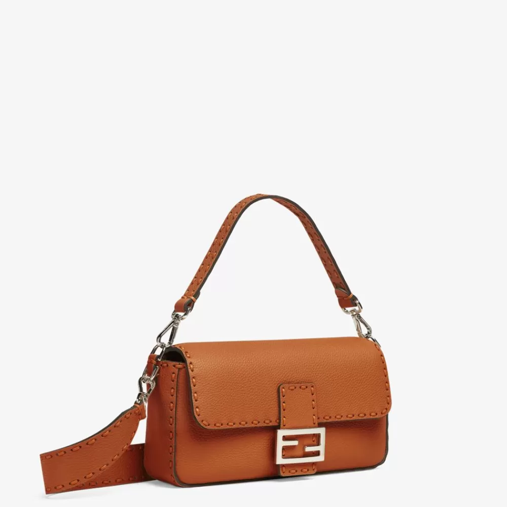 Borse A Spalla E Tracolle>Fendi Borsa Selleria Marrone Con Macro Impunture
