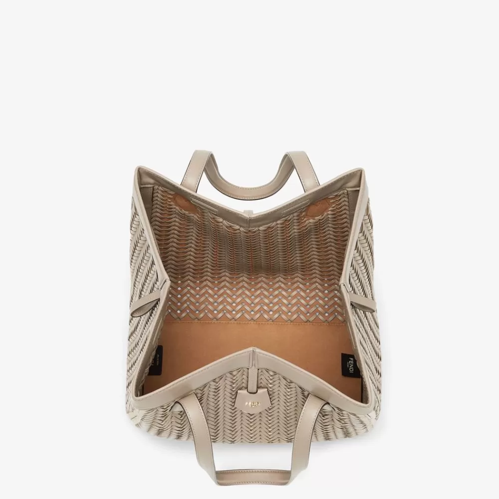 Borse A Secchiello>Fendi Borsa Trasformabile In Pelle Intrecciata Tortora