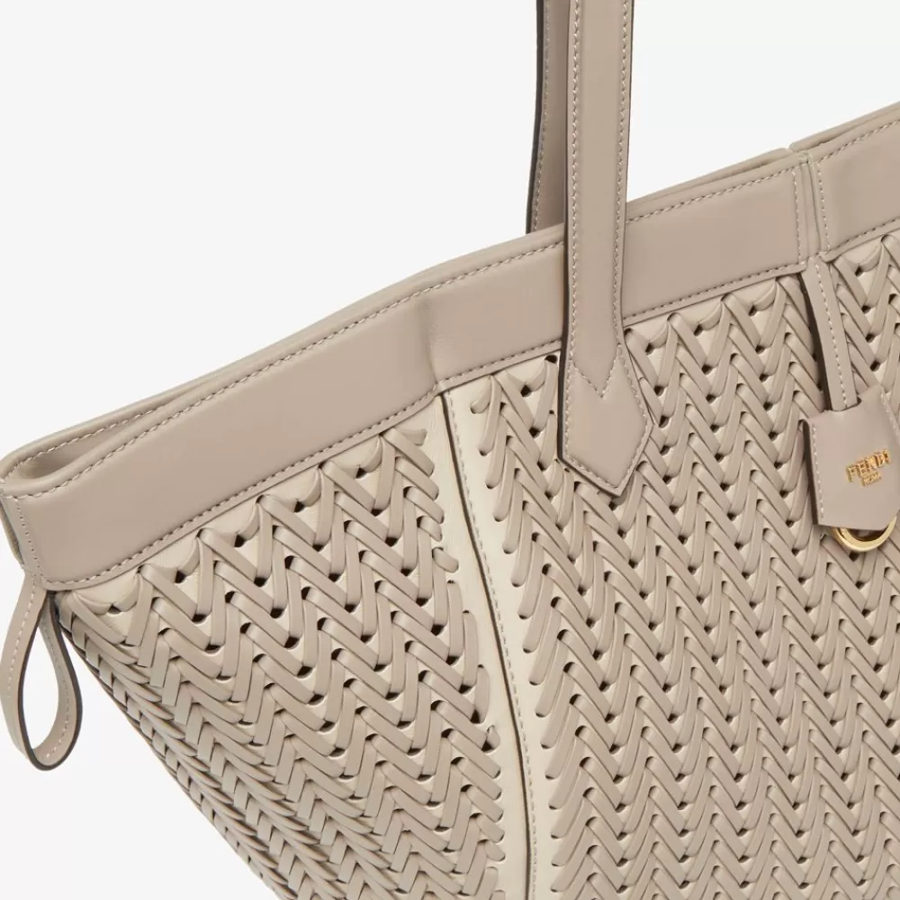 Borse A Secchiello>Fendi Borsa Trasformabile In Pelle Intrecciata Tortora
