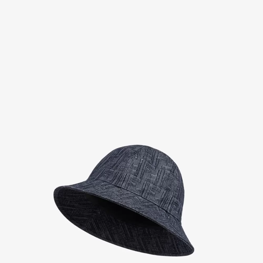 Cappelli E Guanti>Fendi Bucket In Denim Blu