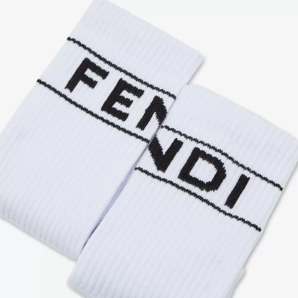 Calzini>Fendi Calzini In Spugna Bianca