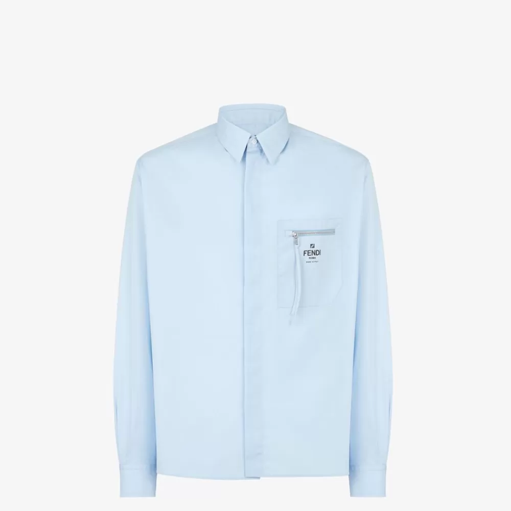 Top E Camicie>Fendi Camicia In Cotone Azzurro