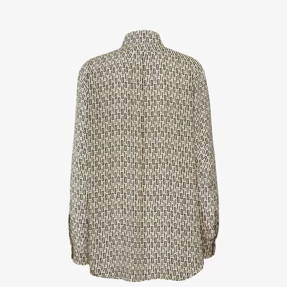 Top E Camicie>Fendi Camicia In Crepe De Chine Stampato