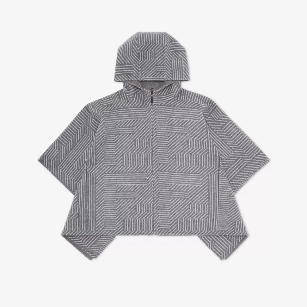 Abbigliamento>Fendi Cappa Junior Mini Me In Panno Di Lana Doppia