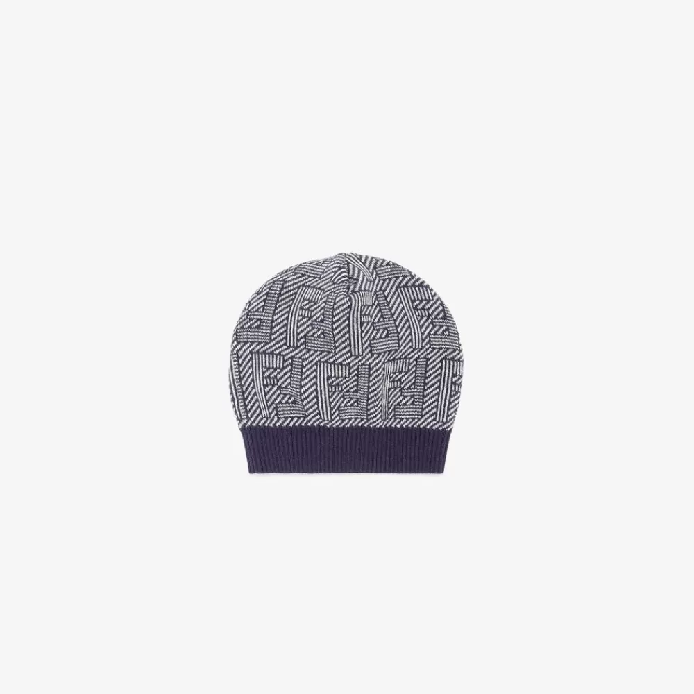 Passeggini E Accessori>Fendi Cappellino Baby In Lana Con Logo