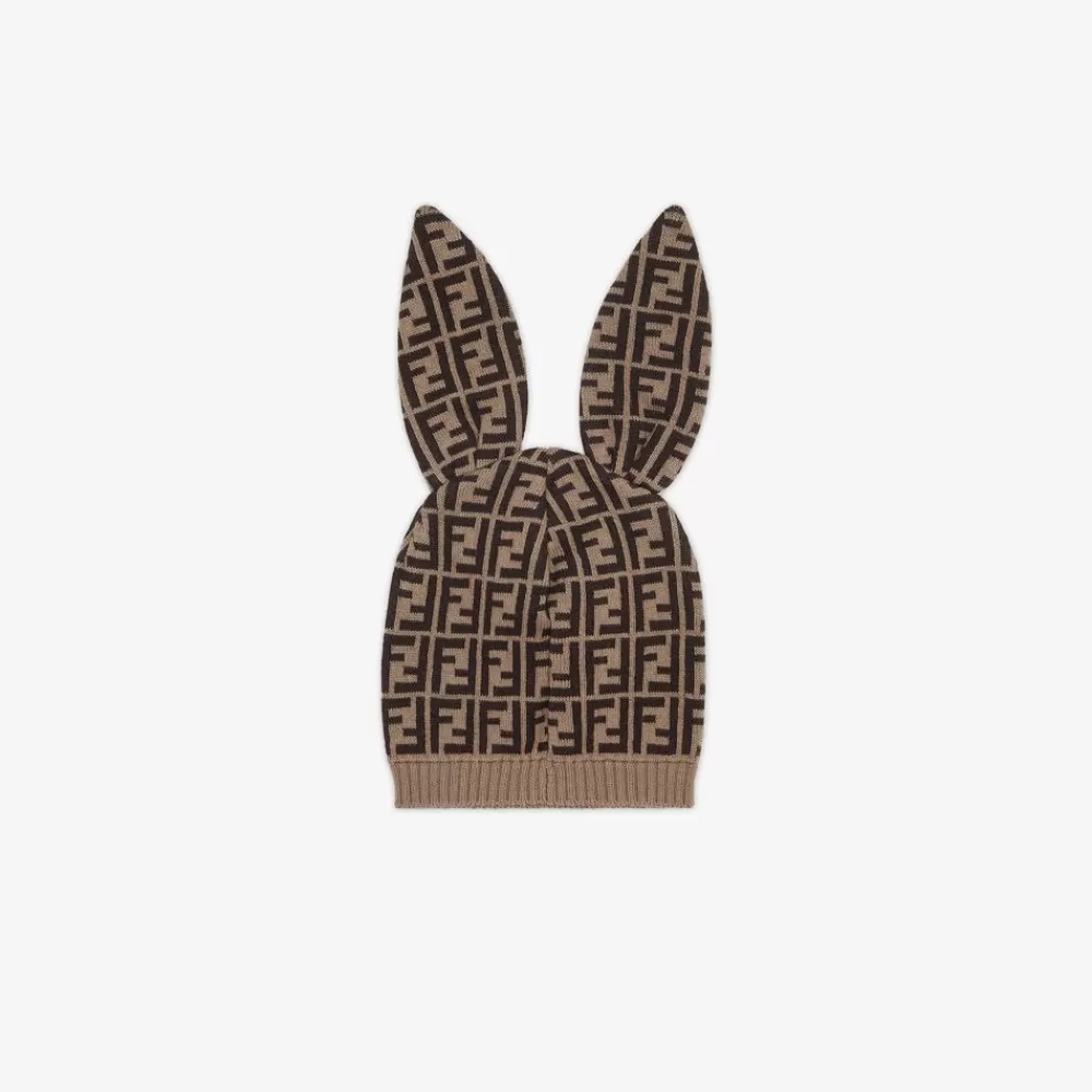 Passeggini E Accessori>Fendi Cappellino In Maglia Ff Logo