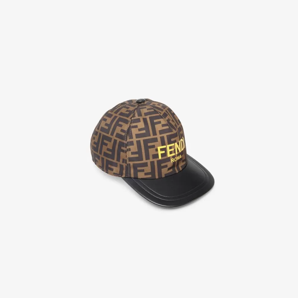 Accessori>Fendi Cappello Ff In Nylon Con Roma