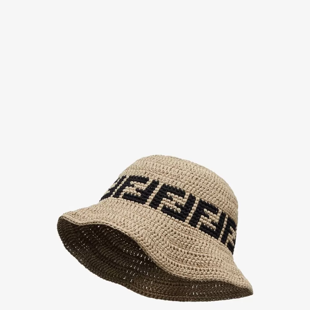Cappelli E Guanti>Fendi Cappello In Cotone Beige