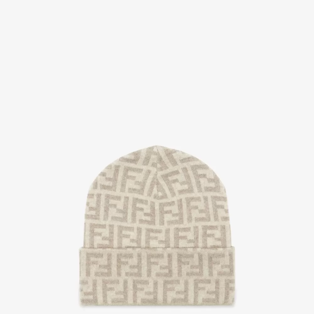 Cappelli E Guanti>Fendi Cappello In Lana Beige