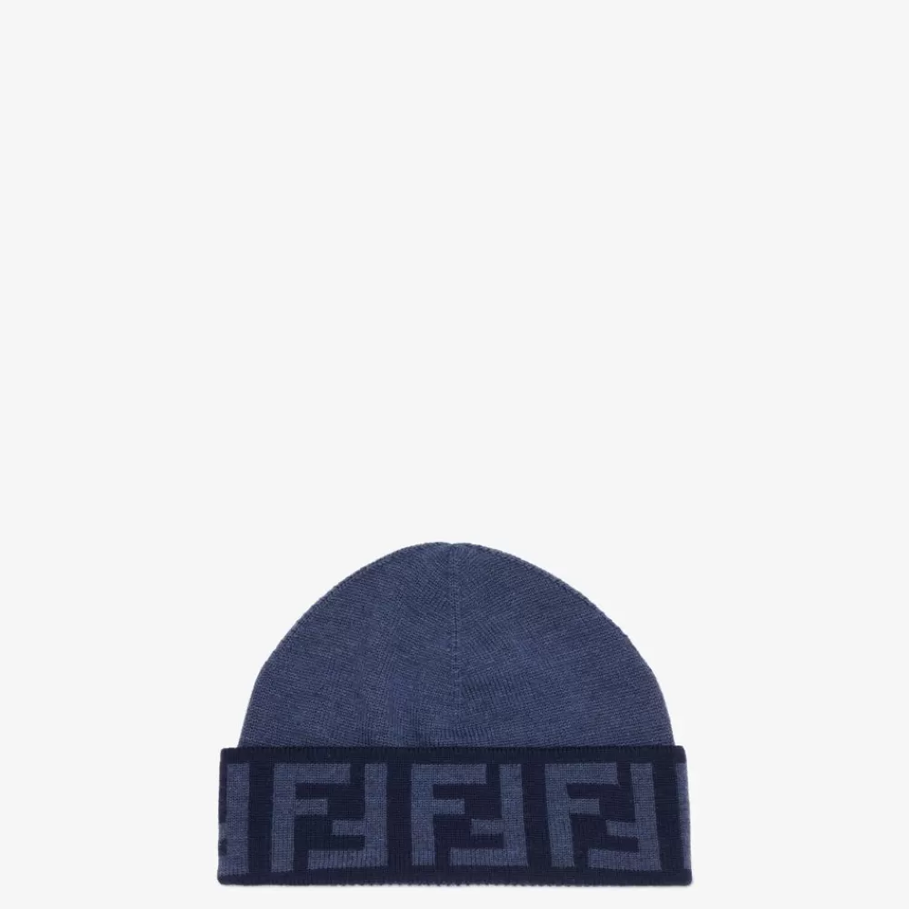 Cappelli E Guanti>Fendi Cappello In Lana Blu