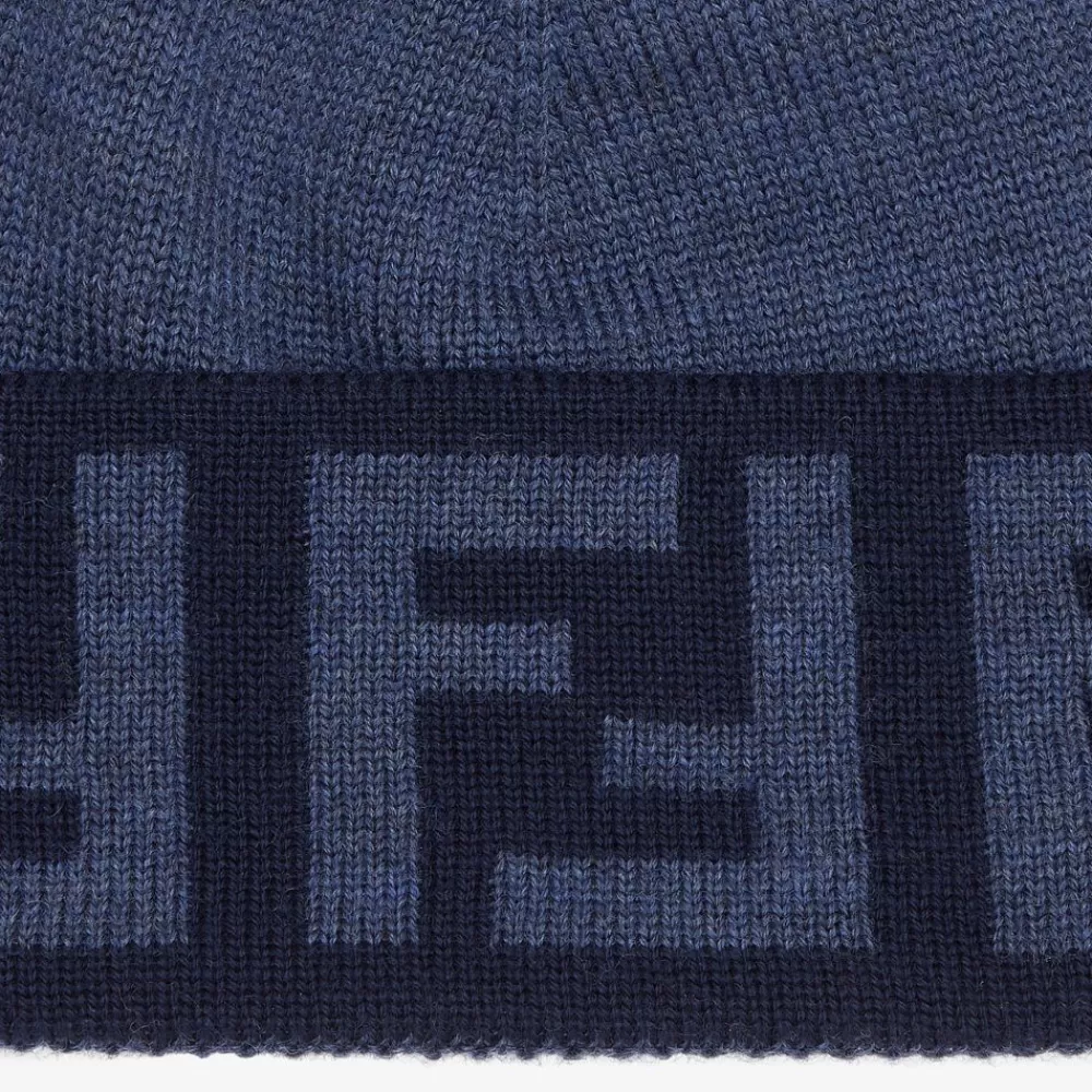 Cappelli E Guanti>Fendi Cappello In Lana Blu