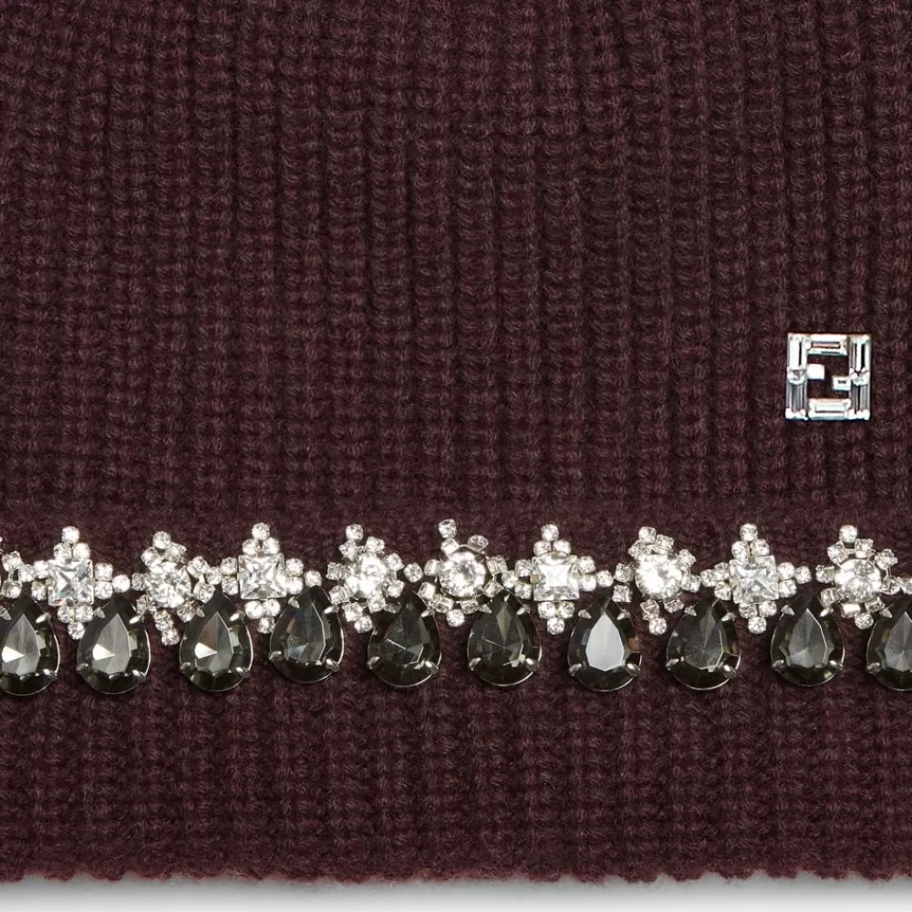 Cappelli E Guanti>Fendi Cappello In Lana Bordeaux