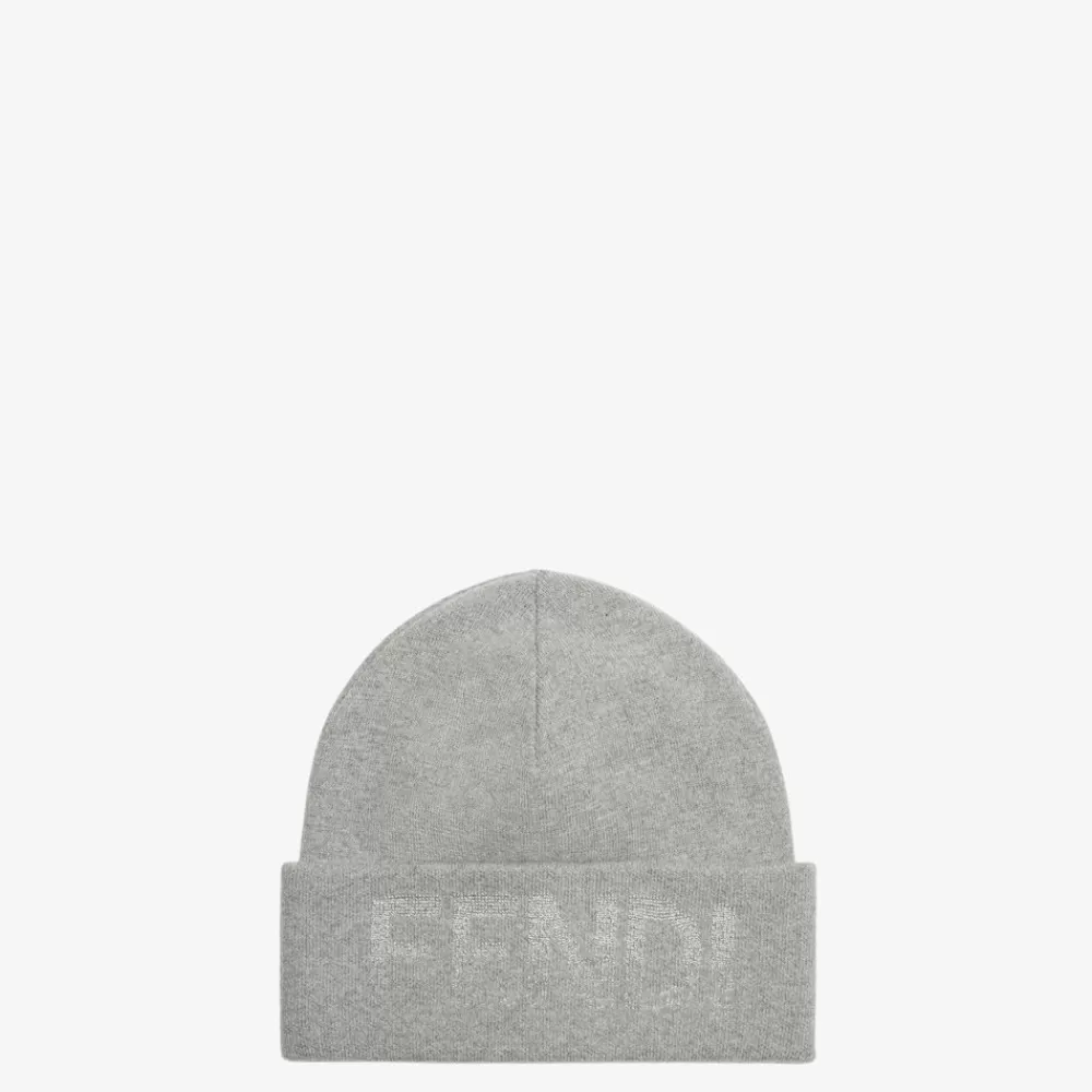 Cappelli E Guanti>Fendi Cappello In Lana E Cashmere Grigia
