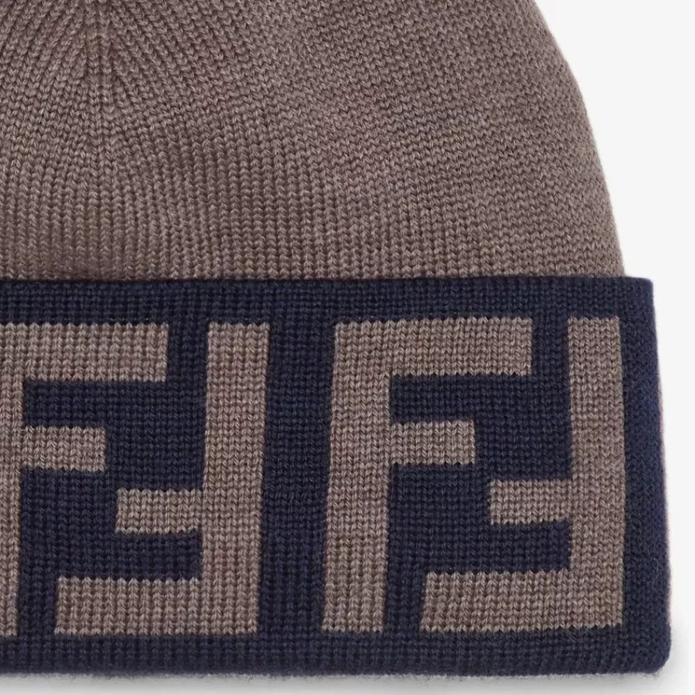 Cappelli E Guanti>Fendi Cappello In Lana Marrone