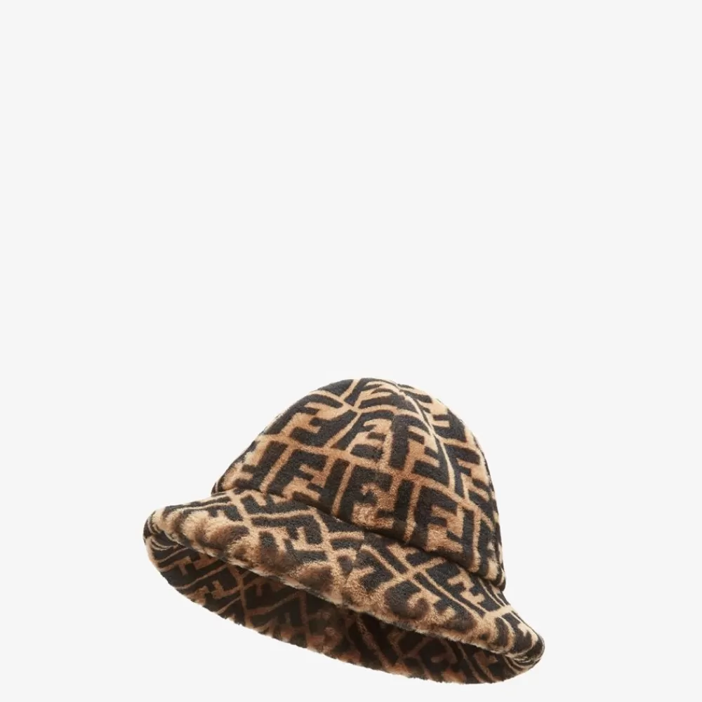 Cappelli E Guanti>Fendi Cappello In Shearling Marrone