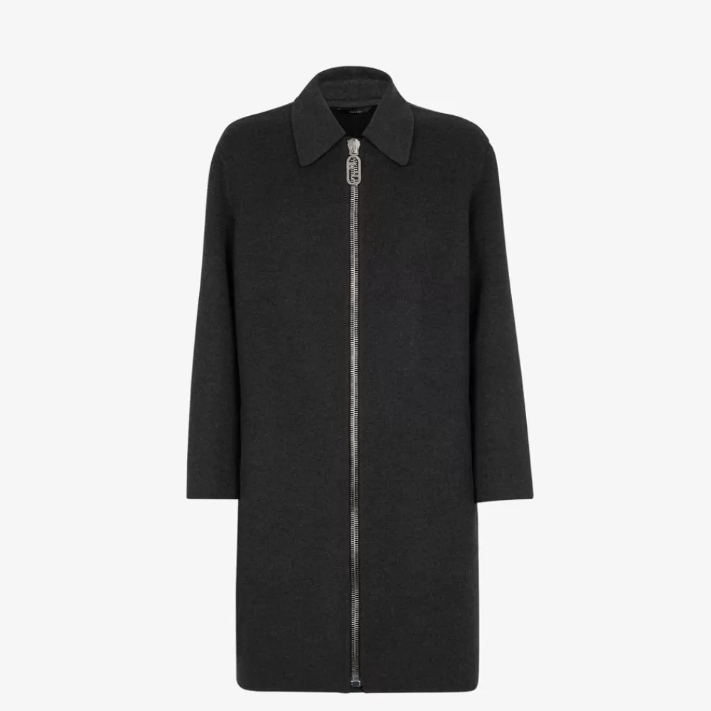 Cappotti E Capispalla>Fendi Cappotto Cashmere Grigio