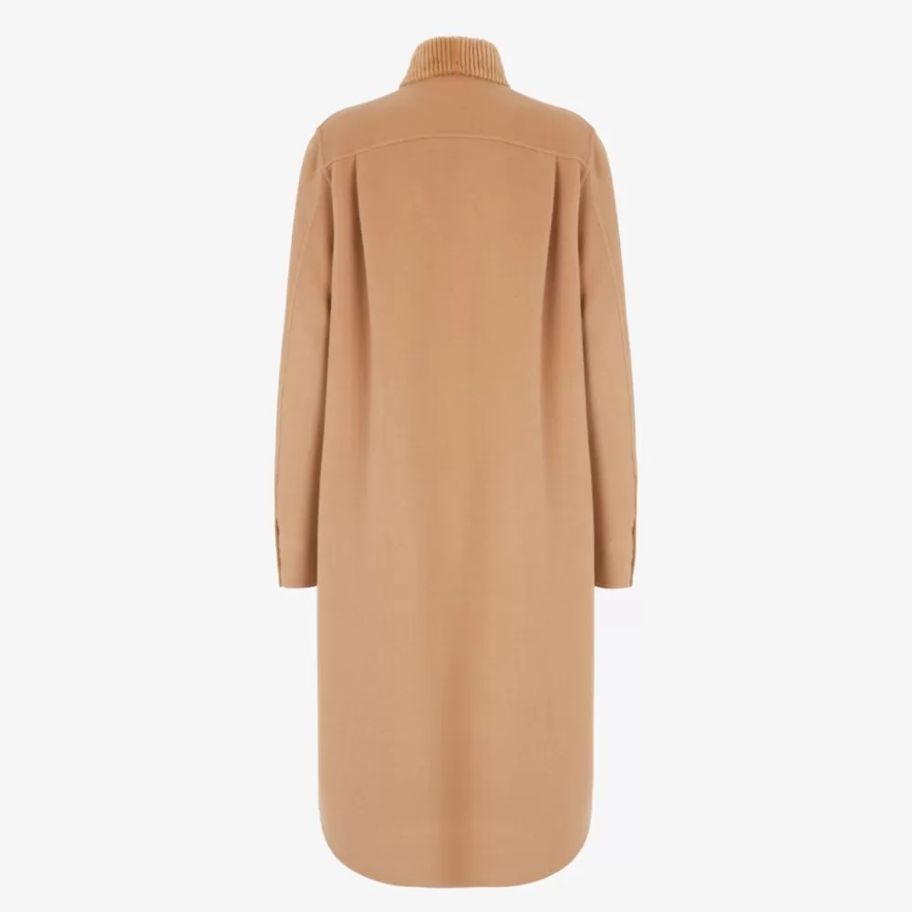 Cappotti E Capispalla>Fendi Cappotto In Cashmere Cammello