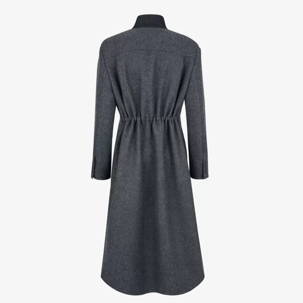 Cappotti E Capispalla>Fendi Cappotto In Lana Grigio Scuro