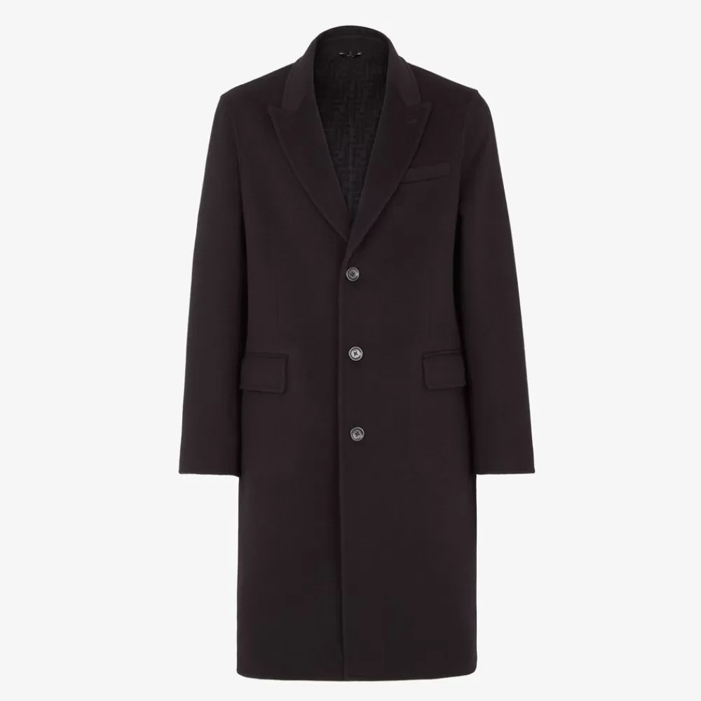 Cappotti E Capispalla>Fendi Cappotto In Lana Nera