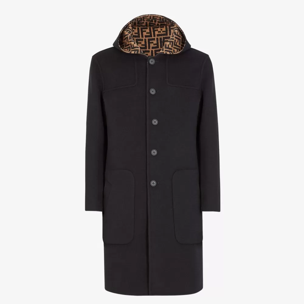 Cappotti E Capispalla>Fendi Cappotto In Lana Nero