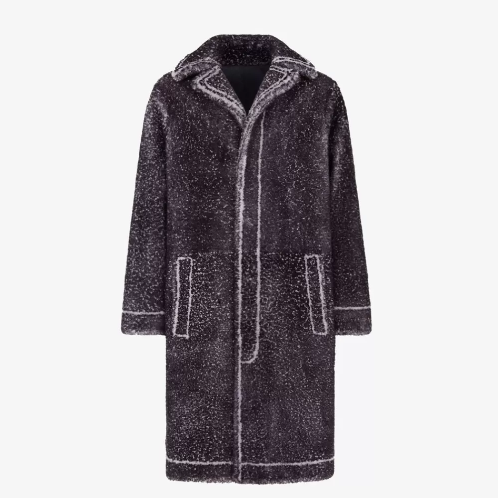 Cappotti E Capispalla>Fendi Cappotto In Shearling Blu